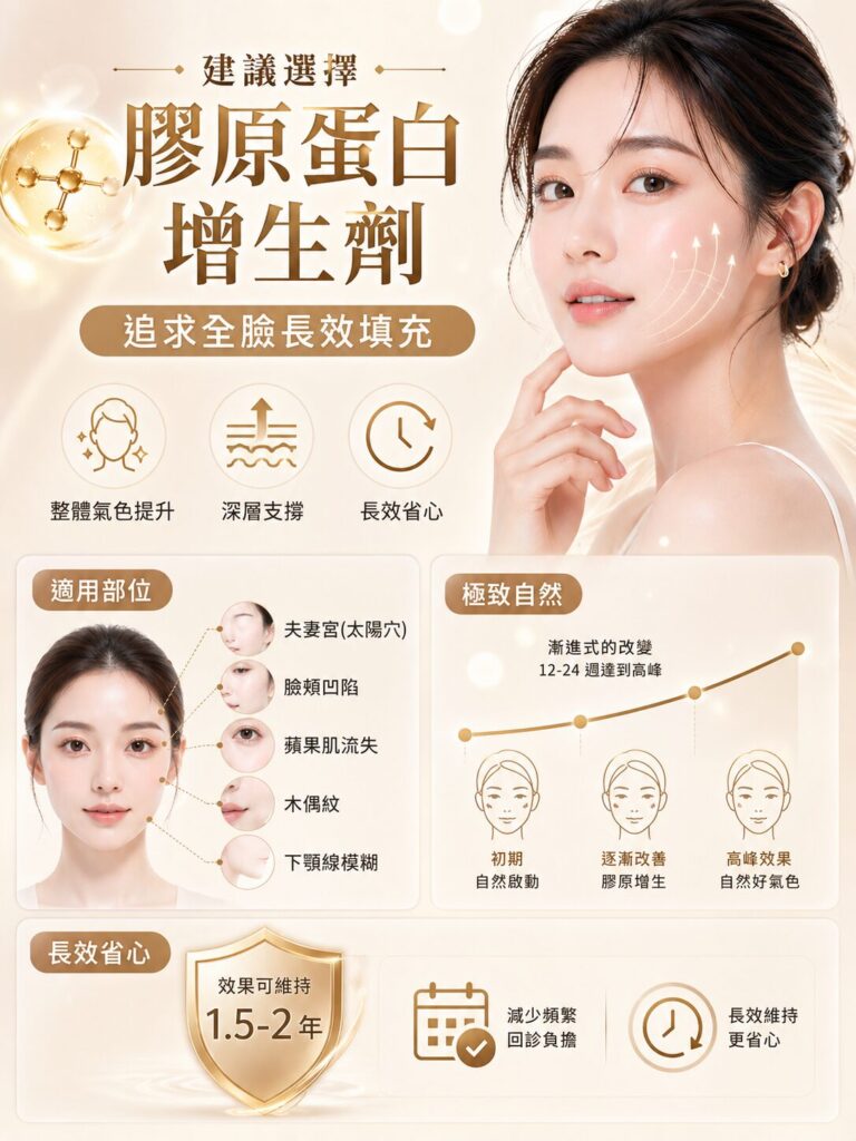 膠原蛋白增生劑介紹：改善臉部凹陷、提升肌膚彈性，自然緊緻輪廓