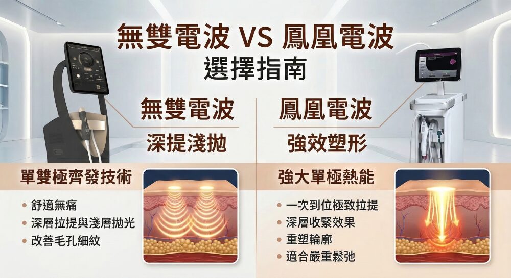 無雙電波 vs 鳳凰電波比較圖：深提淺拋的無雙電波與強效塑形的鳳凰電波。