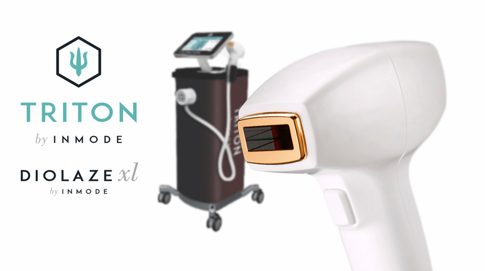 InMode 除毛雷射器 Diolaze xl。 Triton 系統可有效除毛。