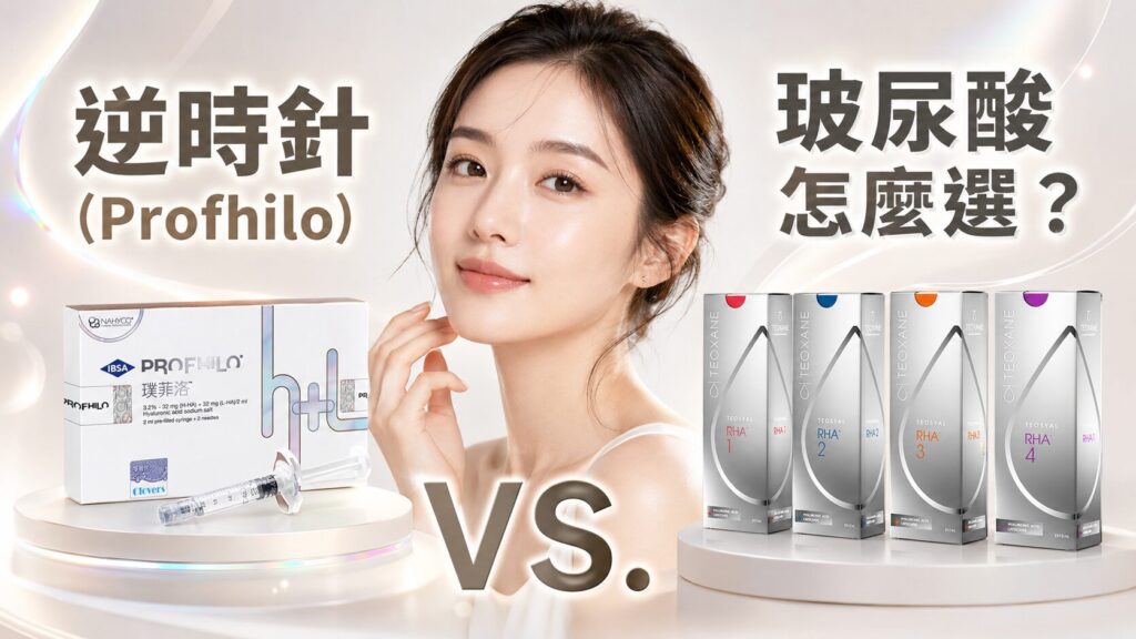 Profhilo逆時針與玻尿酸產品比較圖