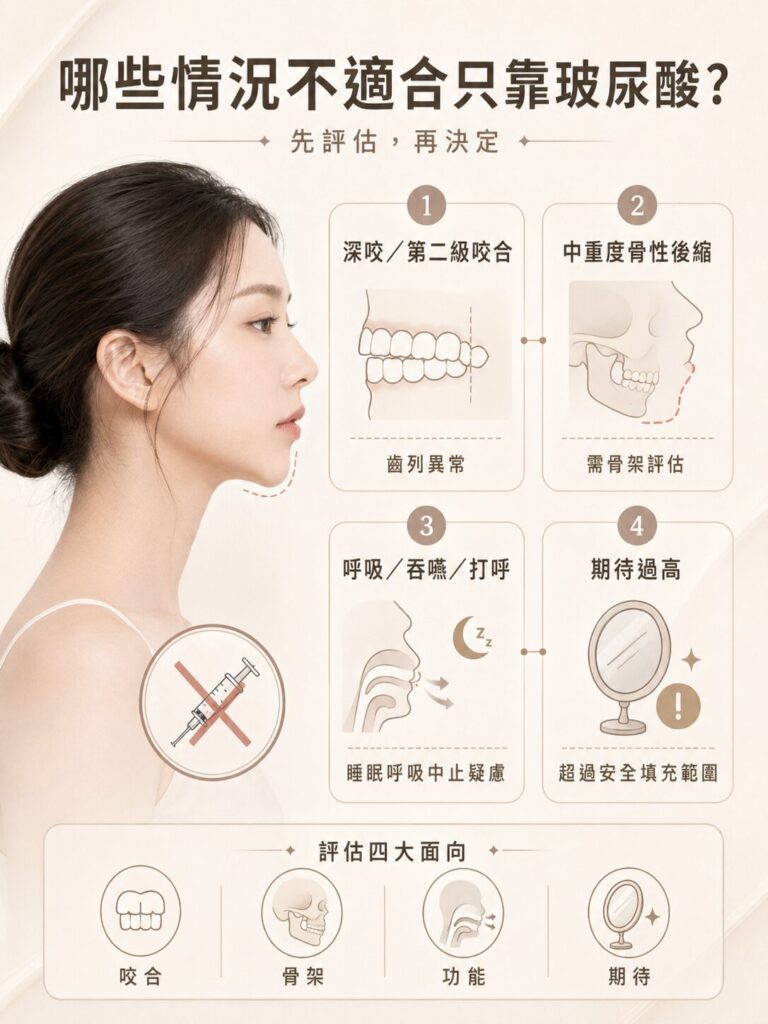 下巴後縮改善評估：哪些情況不適合只靠玻尿酸？