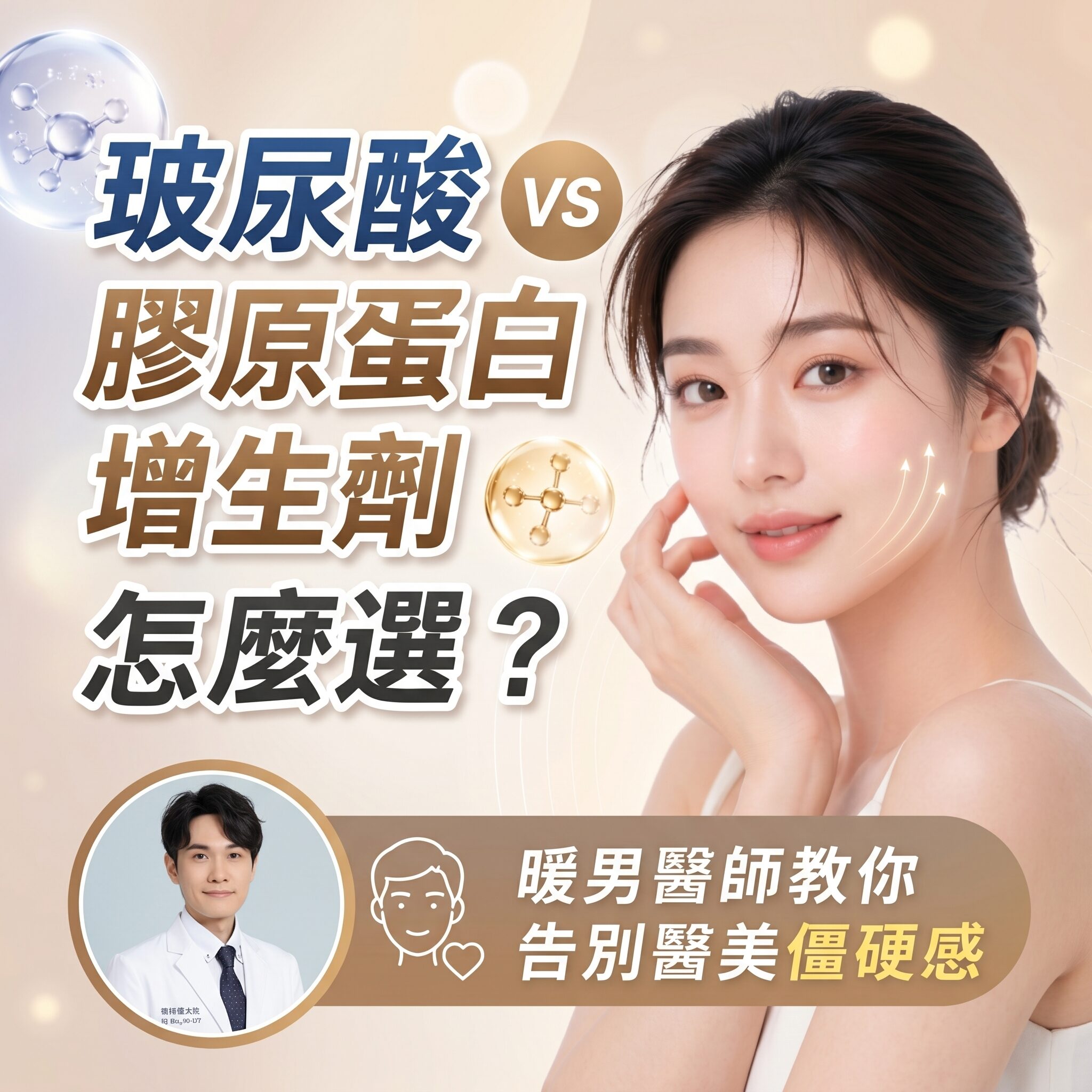 Read more about the article 玻尿酸 vs 膠原蛋白增生劑怎麼選？暖男醫師教你告別醫美僵硬感