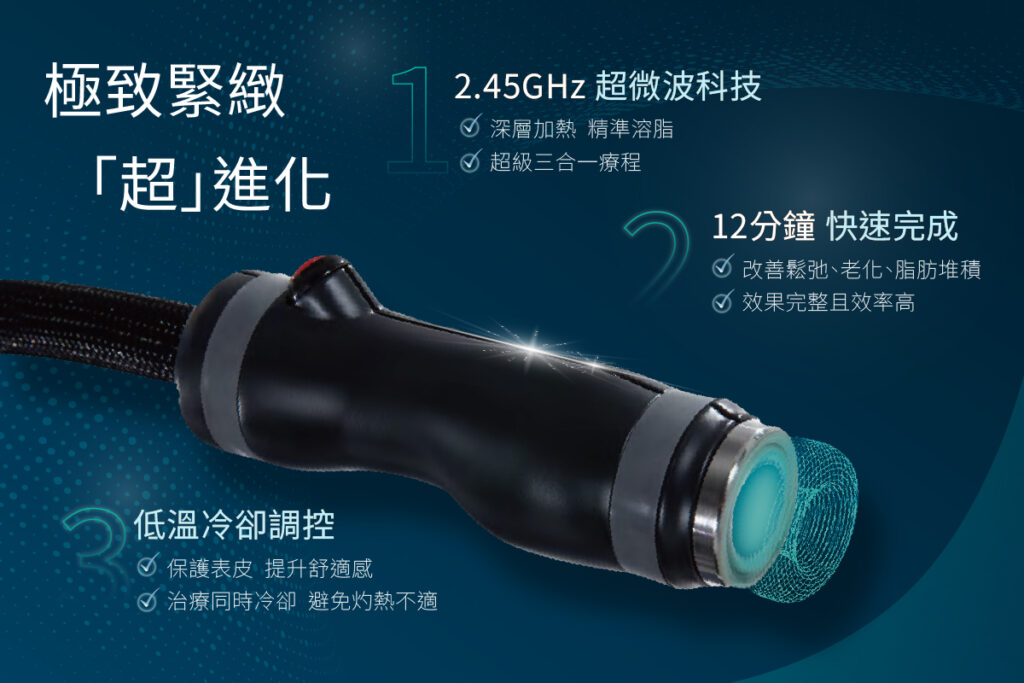 ONDA PRO 超微波儀器，用於面部修護，特寫顯示觸控面板