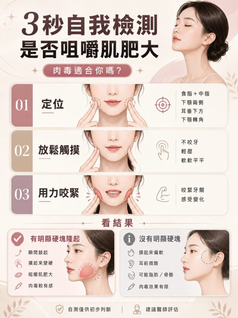 肉毒瘦臉:咀嚼肌檢測步驟與結果比較