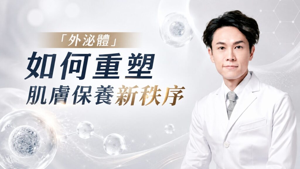 醫美專家解析外泌體如何重塑肌膚保養新秩序,背景有細胞與光線